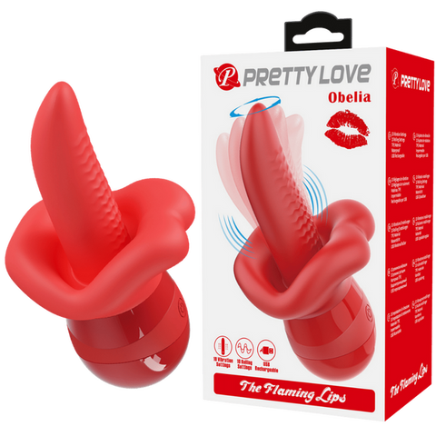 Pretty Love Obelia Flaming Lips – Waterproof Dual Stimulator With 10 Vibration Modes One Size > Sex Toys For Ladies > Clitoral Vibrators and Stimulators
