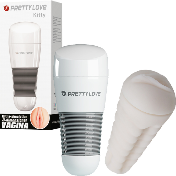 Pretty Love Kitty - Realistic Ultra Simulation Male Masturbator White > Sex Toys For Men > Masturbators > Manual
