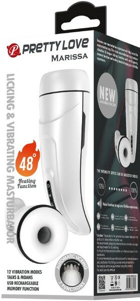 Pretty Love Marissa – Rechargeable Licking and Vibrating Masturbator with 7 Patterns and 12 Intensity Levels One Size > Sex Toys For Men > Masturbators Premium