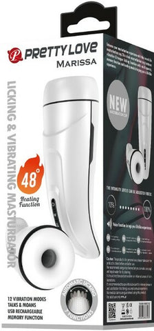Pretty Love Marissa – Rechargeable Licking and Vibrating Masturbator with 7 Patterns and 12 Intensity Levels One Size > Sex Toys For Men > Masturbators Premium