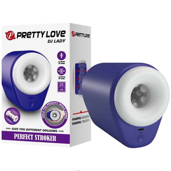 DJ Girl Perfect Stroker – Multi-Speed Thrusting Masturbator Cup Purple > Sex Toys For Men > Masturbators > Vibrating