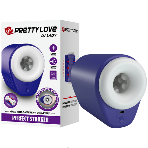 DJ Girl Perfect Stroker – Multi-Speed Thrusting Masturbator Cup Purple > Sex Toys For Men > Masturbators > Vibrating