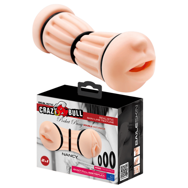 Nancy Pocket Pussy – Double Ended Ribbed Masturbator Sleeve One Size > Sex Toys For Men > Masturbators > Manual