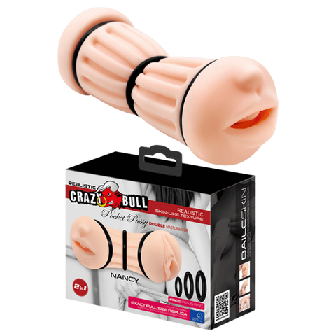 Nancy Pocket Pussy – Double Ended Ribbed Masturbator Sleeve One Size > Sex Toys For Men > Masturbators > Manual