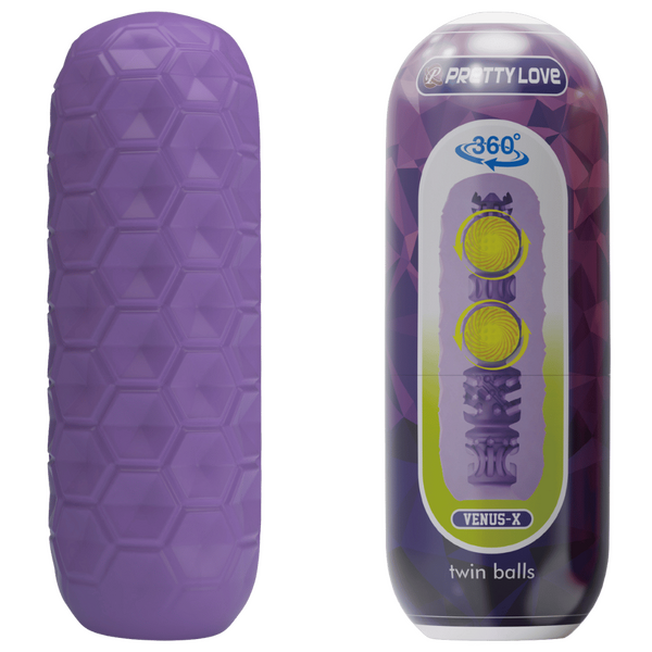 Venus-X Twin Balls – Male Masturbator With Dual Inner Balls Purple > Sex Toys For Men > Masturbators Cup