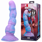 Alien 8 Inch Monster Dildo – Ribbed Texture with Suction Base One Size > Dildos > Fantasy