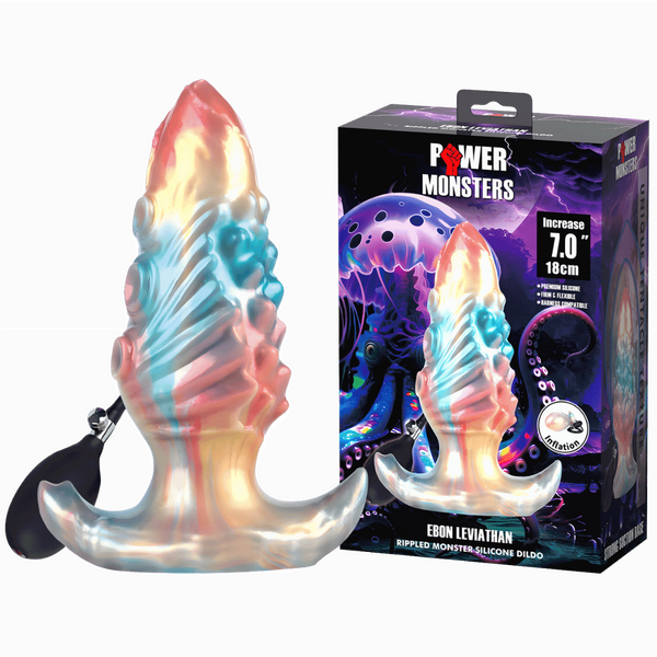 Ebon Leviathan – 7 Inch Inflatable Silicone Textured Anal Plug Default Title > Anal Range > Tunnel and Stretchers