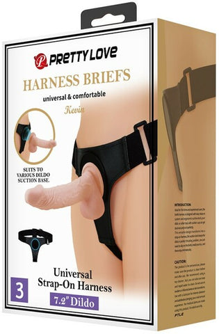 Universal Strap-On Harness – Soft Stretchy Fabric Strap-On Harness with 7.2 Inch Dildo One Size > Dildos > Strap On Harnesses