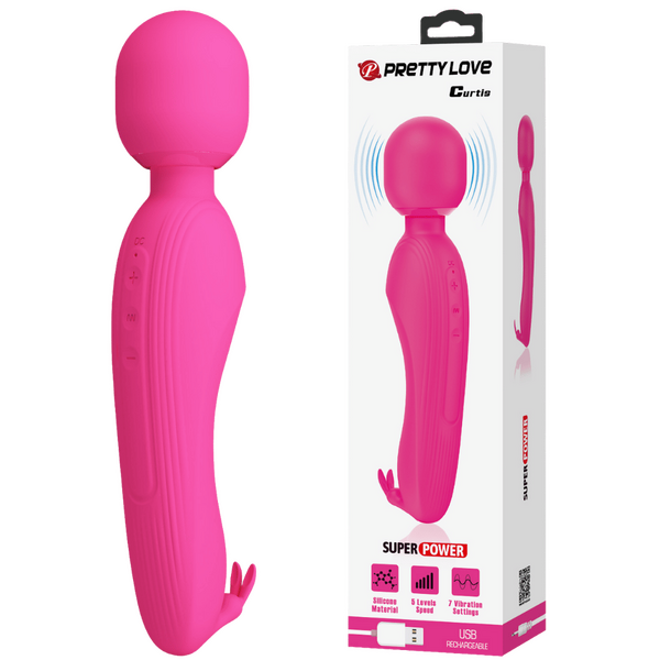 Pretty Love Curtis Wand – Rechargeable Silicone Wand Vibrator with Rabbit Ears One Size > Sex Toys > Massage Wands