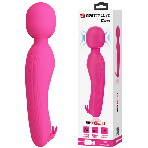 Pretty Love Curtis Wand – Rechargeable Silicone Wand Vibrator with Rabbit Ears One Size > Sex Toys > Massage Wands