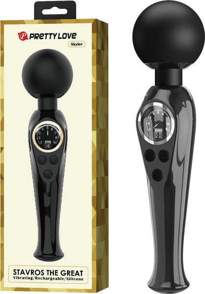 Skyler Rechargeable Wand – Powerful 10-Mode Vibrating Wand with Flexible Neck Black > Sex Toys > Massage Wands