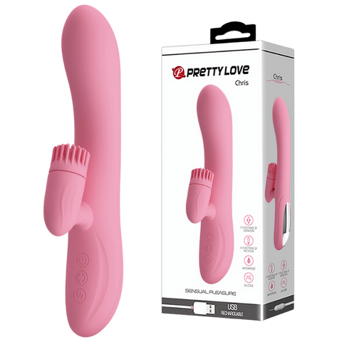 Chris Rechargeable Rotating Tongue Rabbit Vibrator One Size > Vibrators > Ladies > Rabbit Multi