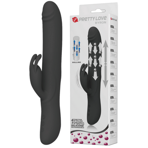Byron Rabbit Vibrator - Rotating, Massaging, Clitoral Flickering, Fully Waterproof with Synchronous Thrusting Beads One Size > Vibrators > Ladies > Rabbit
