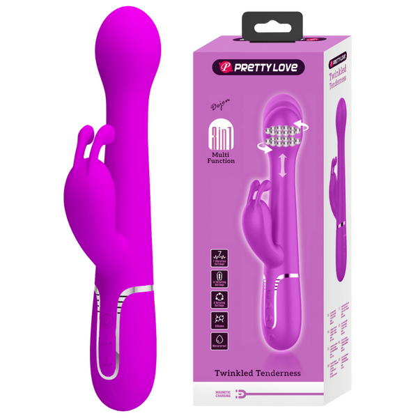Dejon 3in1 Multi-Function Vibrator – Rabbit Vibrator with Twin Motors and 7 Vibration Modes Pink > Vibrators > Ladies > Rabbit