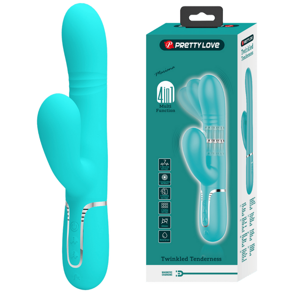Mariana 4in1 Multi-Function Rabbit Vibrator – 7 Vibration and Thumping Modes Seafoam > Vibrators > Ladies > Rabbit