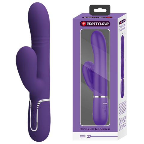 Mariana 4in1 Multi-Function Rabbit Vibrator – 7 Vibration and Thumping Modes Dark Purple > Vibrators > Ladies > Rabbit