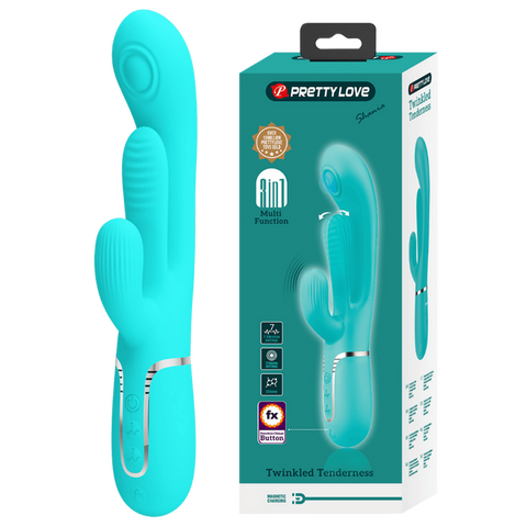 Shania 4in1 Multi-Function Rabbit Vibrator – Velvet Silicone 7 Vibration Settings Seafoam > Vibrators > Ladies > Rabbit