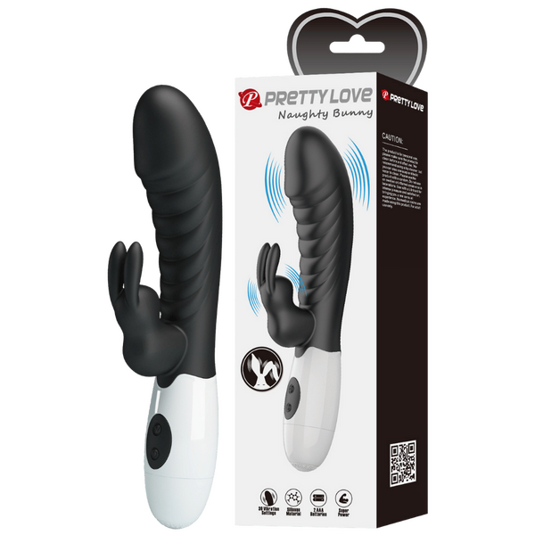 Naughty Bunny – Dual Stimulator Vibrator With G-Spot And Clitoral Vibration Black > Vibrators > Ladies > Rabbit
