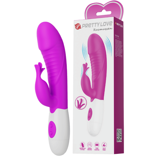 Rasmussen Dual Stimulator – G-Spot and Clitoral Vibrator with 30 Frequencies Pink > Vibrators > Ladies > Rabbit