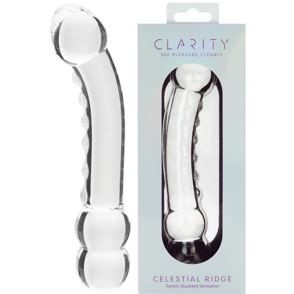 Celestial Ridge – 6.4 Inch Double-Ended Borosilicate Glass Dildo with Sculpted Ridges One Size > Glass > Dildos