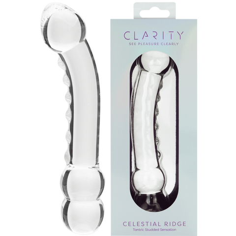 Celestial Ridge – 6.4 Inch Double-Ended Borosilicate Glass Dildo with Sculpted Ridges One Size > Glass > Dildos