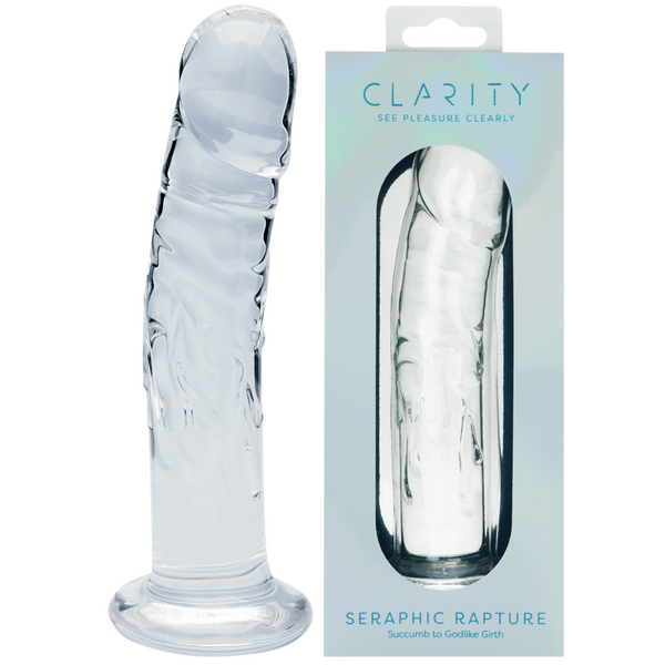 Seraphic Rapture – Handblown Borosilicate Glass 7 Inch Sculpted Dildo Clear > Glass > Dildos