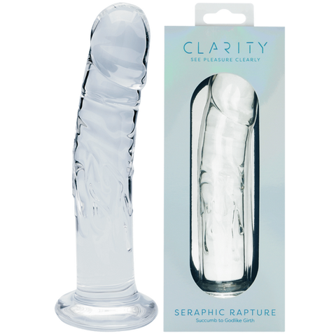 Seraphic Rapture – Handblown Borosilicate Glass 7 Inch Sculpted Dildo Clear > Glass > Dildos