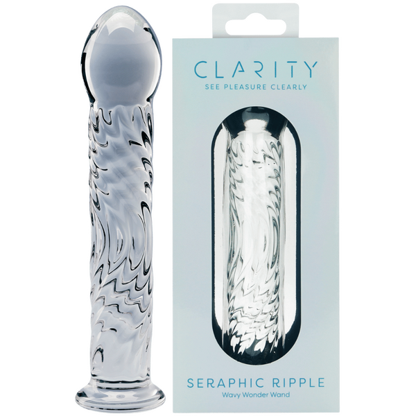 Seraphic Ripple – Handblown 6.2 Inch Textured Glass Dildo One Size > Glass > Dildos