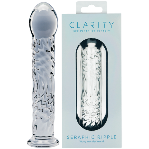Seraphic Ripple – Handblown 6.2 Inch Textured Glass Dildo One Size > Glass > Dildos