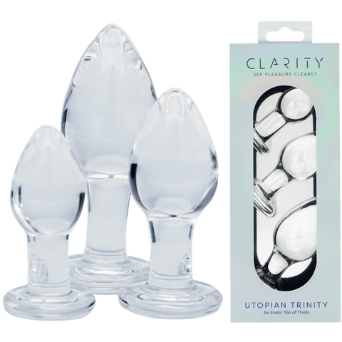 Utopian Trinity – Premium Borosilicate Glass Butt Plug Set Small, Medium, and Large Sizes > Glass > Toys