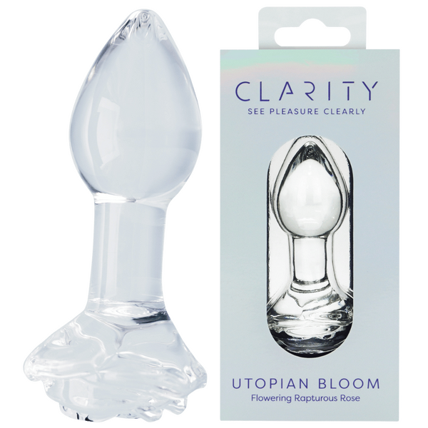 Clarity Utopian Bloom – 4.3 Inch Handcrafted Glass Butt Plug One Size > Glass > Dildos