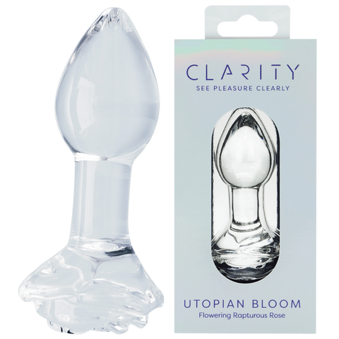 Clarity Utopian Bloom – 4.3 Inch Handcrafted Glass Butt Plug One Size > Glass > Dildos