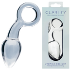 Clarity Utopian Delight – 3.5 Inch Handcrafted Borosilicate Glass Butt Plug One Size > Glass > Dildos