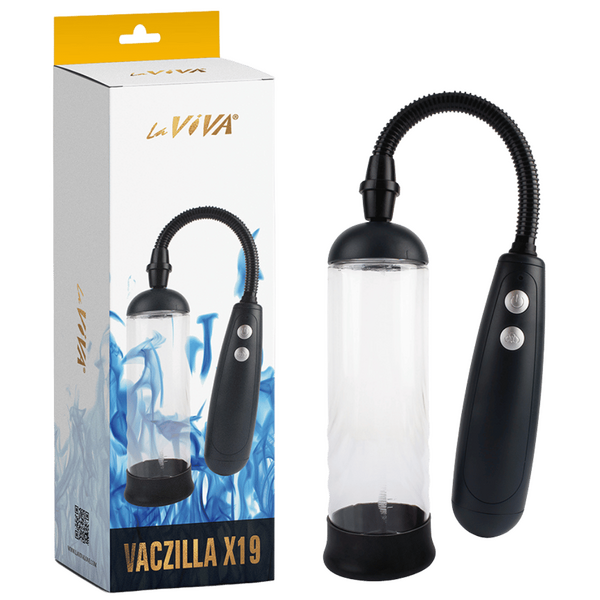 Vaczilla X19 Cylinder (Clear) – USB Rechargeable Penis Pump with Silicone Sleeve and Ring One Size > Pumps > Penis Pumps
