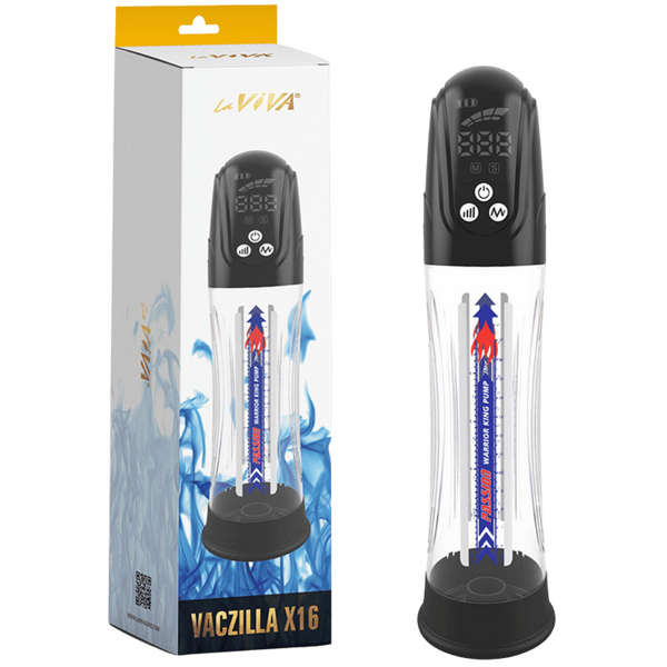 Vaczilla X16 Auto Cylinder Pump – Waterproof Rechargeable Penis Pump with TPE Ring One Size > Pumps > Penis Pumps Electric