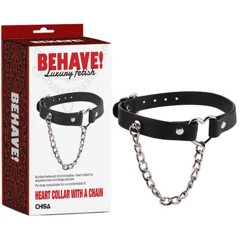 Heart Collar with Lockable Buckle and Chain – Bondage Collar One Size > Bondage Gear > Collars & Leashes