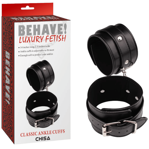 Classic Ankle Cuffs – Fully Adjustable Metal Hook Ankle Cuffs Secondary image