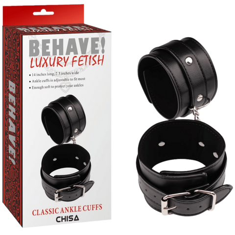 Classic Ankle Cuffs – Fully Adjustable Metal Hook Ankle Cuffs One Size > Bondage Gear > Restraints
