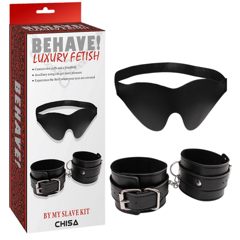 By My Slave Kit – Fully Adjustable Collar and Handcuffs Restraint Set One Size > Bondage Gear > Restraints