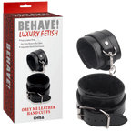 Obey Me Leather Hand Cuffs – Adjustable Metal Hook Handcuffs One Size > Bondage Gear > Handcuffs