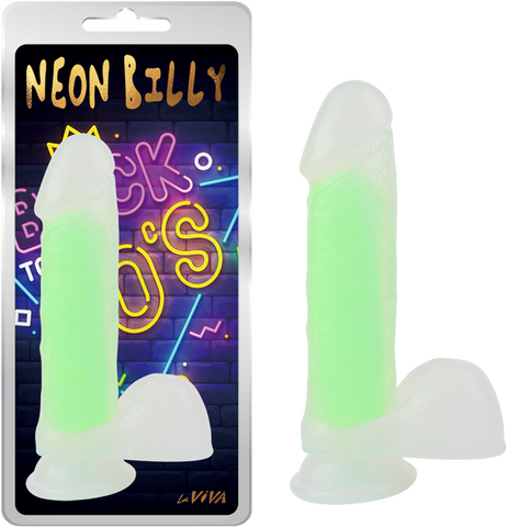 Neon Billy 7.6" (Glow Pink) Glow Green > Vibrators > Standard Vibrators