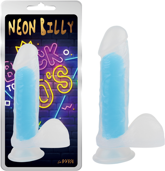 Neon Billy 7.6" (Glow Pink) Glow Blue > Vibrators > Standard Vibrators