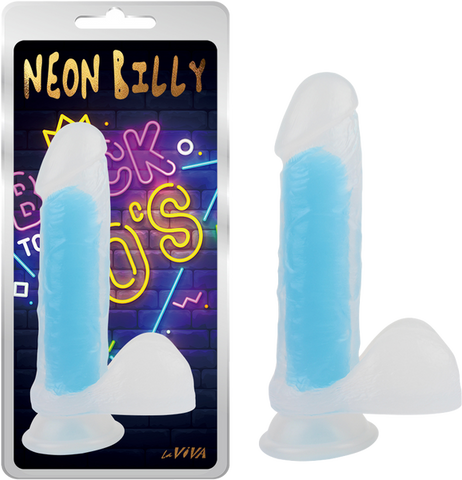 Neon Billy 7.6" (Glow Pink) Glow Blue > Vibrators > Standard Vibrators