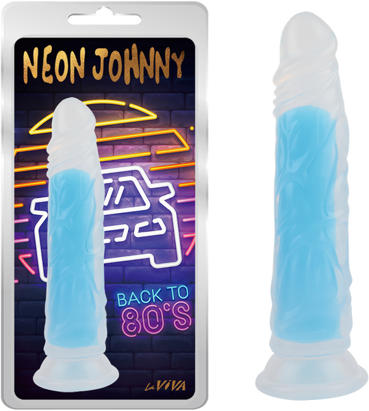 Neon Johnny 8.4" (Glow Pink) Glow Blue > Vibrators > Standard Vibrators