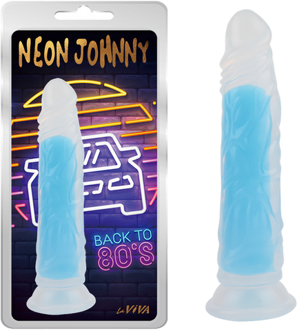 Neon Johnny 8.4" (Glow Pink) Glow Blue > Vibrators > Standard Vibrators