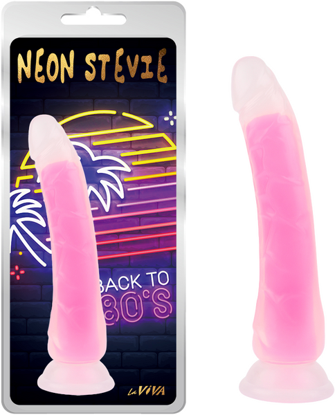 Neon Stevie 8.4 Inch – Glow-in-the-Dark Silicone Vibrator Glow Pink > Dildos > Realistic Dildos