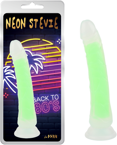 Neon Stevie 8.4 Inch – Glow-in-the-Dark Silicone Vibrator Glow Green > Dildos > Realistic Dildos