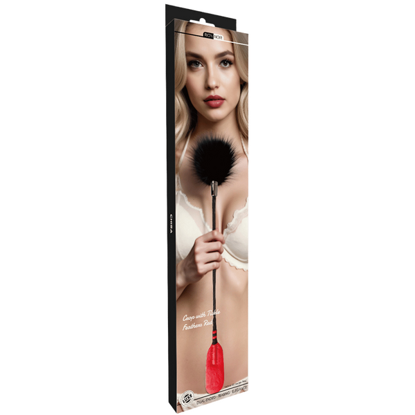 Dual-Ended Tickle Feather Crop With Soft Feather Design And Firm Core Red > Bondage Gear > Crops
