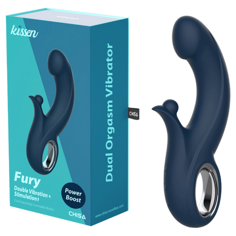 Fury – Waterproof 20.3cm Silicone Vibrator with 10 Vibration Patterns One Size > Vibrators > Ladies > Rabbit Multi