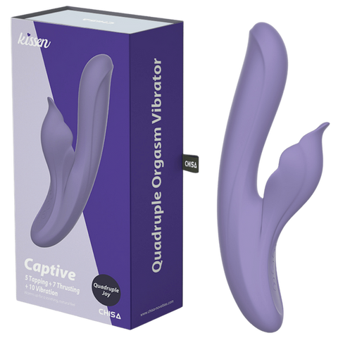 Captive – Waterproof Silicone Vibrator with 5 Tapping and 7 Thrusting Functions One Size > Vibrators > Ladies > Rabbit